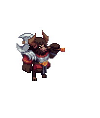 Minotaur swinging a greataxe